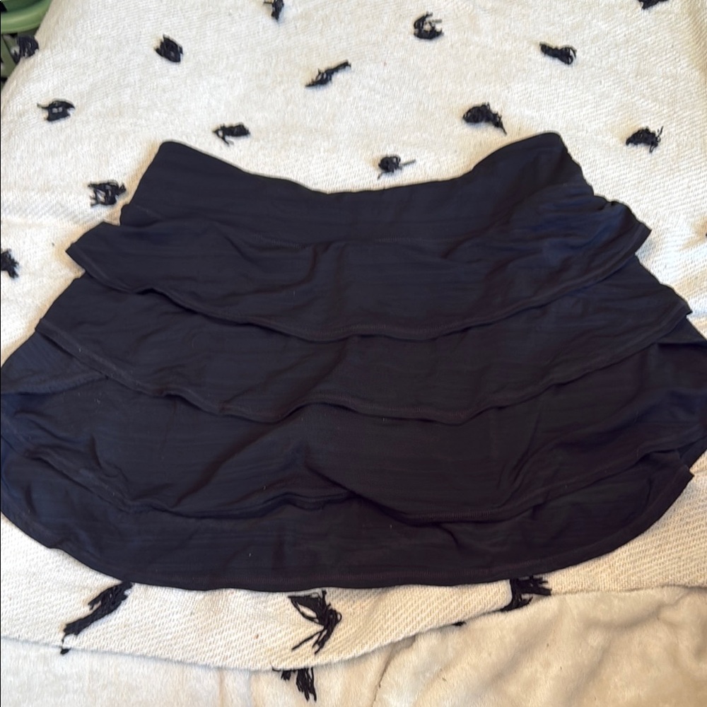 Blue Mini Bubble Skirt with Ruffled Layers